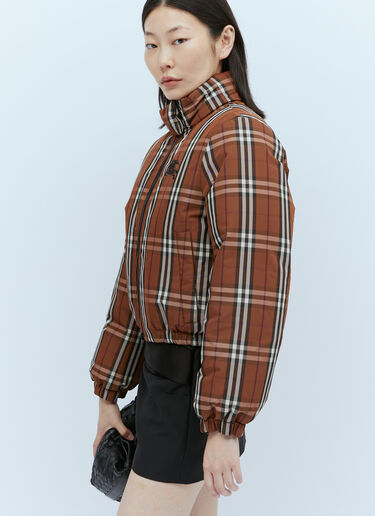 Burberry Check Down Puffer Jacket Brown bur0253100