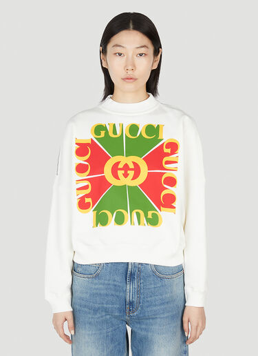 Gucci Logo Printed Sweatshirt White guc0251187