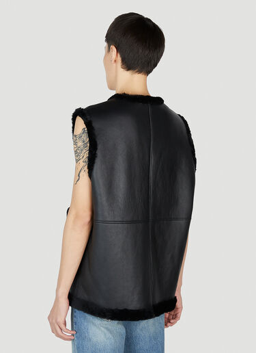Burberry Shearling Gilet Jacket Black bur0151016