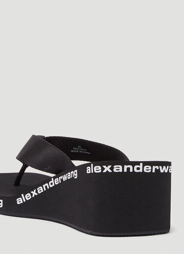 Alexander Wang 徽标坡跟凉鞋 黑 awg0245030