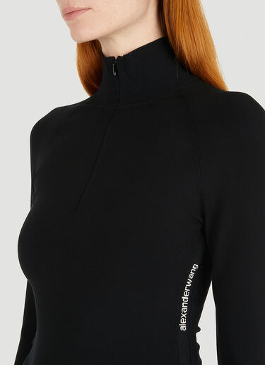 Jacquard Logo Zip Top Alexander Wang Jacquard Logo Zip Top Black awg0250042