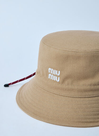 Miu Miu Logo Motif Bucket Hat Beige miu0260026