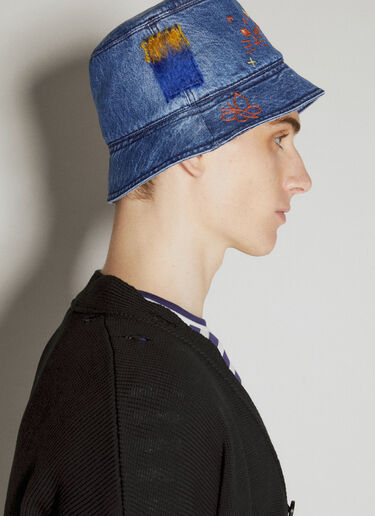 Marni Mohair Patches Bucket Hat Blue mni0155018