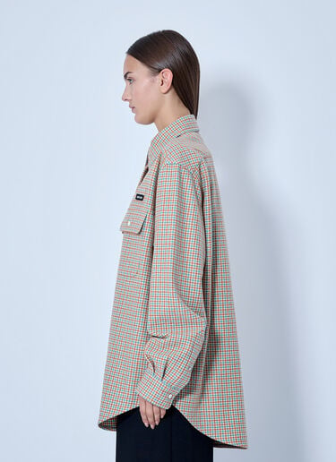 LN-CC® - Miu Miu: Checked Cotton Shirt - Orange Miu Miu Checked Cotton Shirt Orange miu0266008