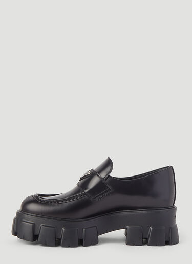 Prada Monolith Platform Leather Loafers Black pra0245013