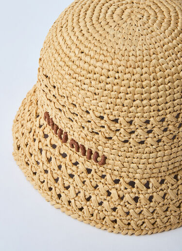 Woven Logo Motif Bucket Hat Miu Miu Woven Logo Motif Bucket Hat Natural miu0260025