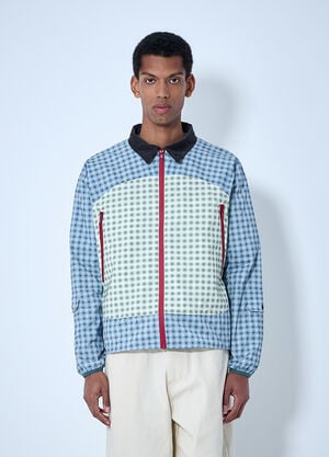 Metalwood Checked Zip-Up Jacket Blue met0164009