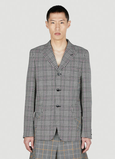 Comme Des Garçons Homme Plus Check Single Breasted Blazer Grey hpl0152008