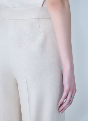 Max Mara Badesse Tailored Linen Pants Beige max0264002