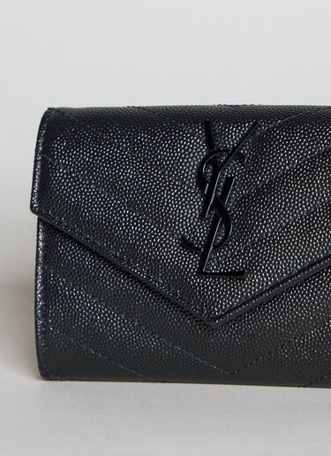 Saint Laurent Cassandre Matelassé Small Envelope Wallet Black sla0255121