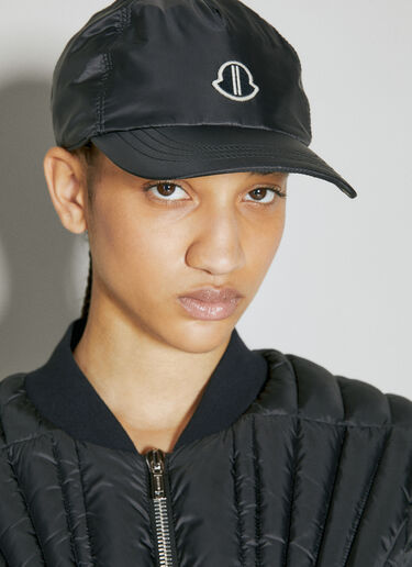 Moncler + Rick Owens Logo Patch Baseball Cap Black mcs0355018