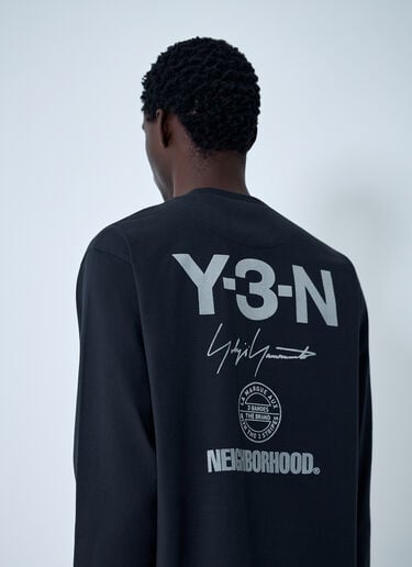 Logo Motif T-Shirt Y-3 X NBHD Logo Motif T-Shirt Black ynb0162010