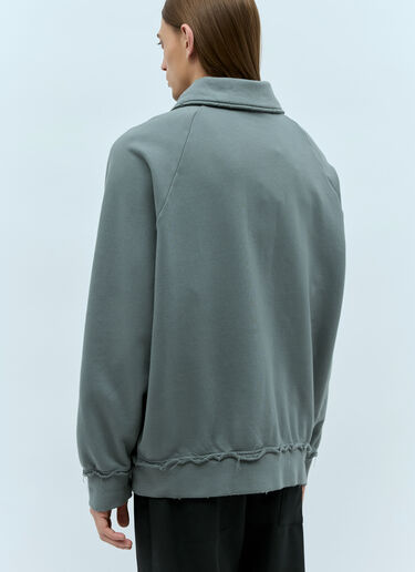 Miu Miu Garment-Dyed Cotton Fleece Sweatshirt Grey miu0155004