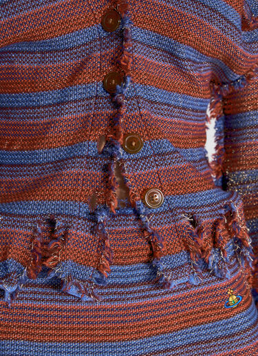 Vivienne Westwood Stripe Broken-Stitch Knit Cardigan Grey vvw0255047