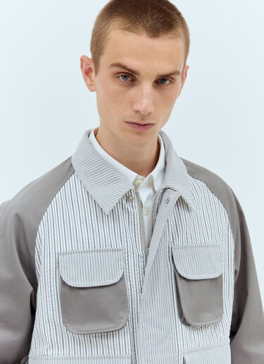 Thom Browne Seersucker Panels Field Jacket Grey thb0156006