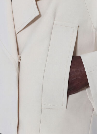 LN-CC® - Sportmax: Oversized Notched Collar Jacket - Beige Sportmax Oversized Notched Collar Jacket Beige spx0266214