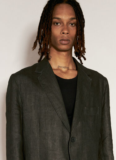 Yohji Yamamoto Ink-Dyed Linen Blazer Black yoy0156002