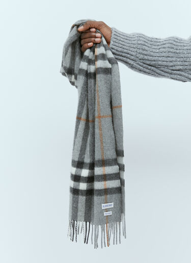 Burberry Giant Check Cashmere Scarf Grey bur0155078