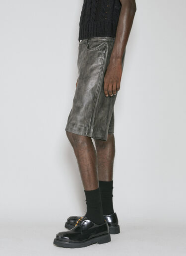 Han Kjøbenhavn Washed Leather Shorts Black han0153015
