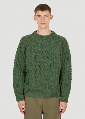 Sky High Farm Workwear Cable Knit Sweater Dark Green skh0350007