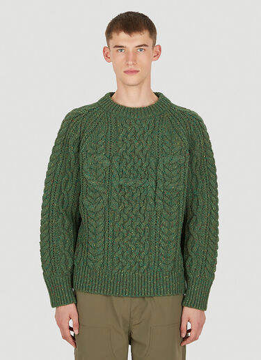 Sky High Farm Workwear Cable Knit Sweater Dark Green skh0350007