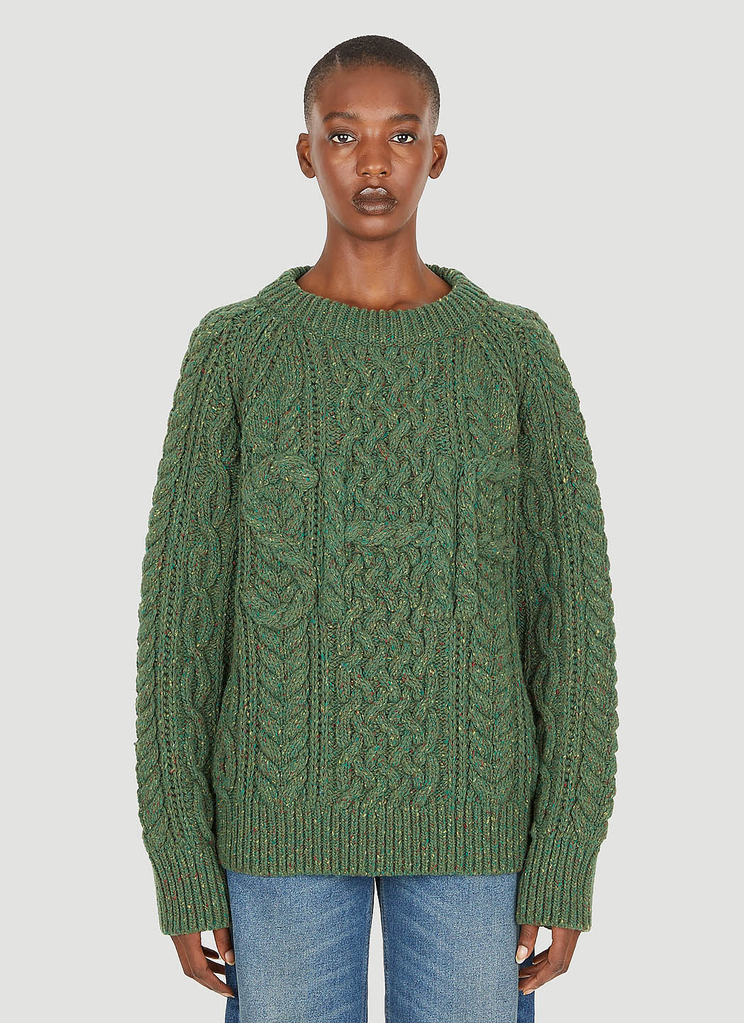 Valentino Cable Knit Sweater Purple val0149005