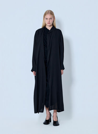 LN-CC® - Yohji Yamamoto: Backside Slit Long Coat - Black Yohji Yamamoto Backside Slit Long Coat Black yoy0264002