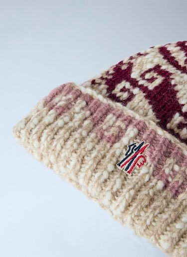 LN-CC® - Moncler Grenoble: Patterned Pom-Pom Beanie - Beige Moncler Grenoble Patterned Pom-Pom Beanie Beige mog0265021