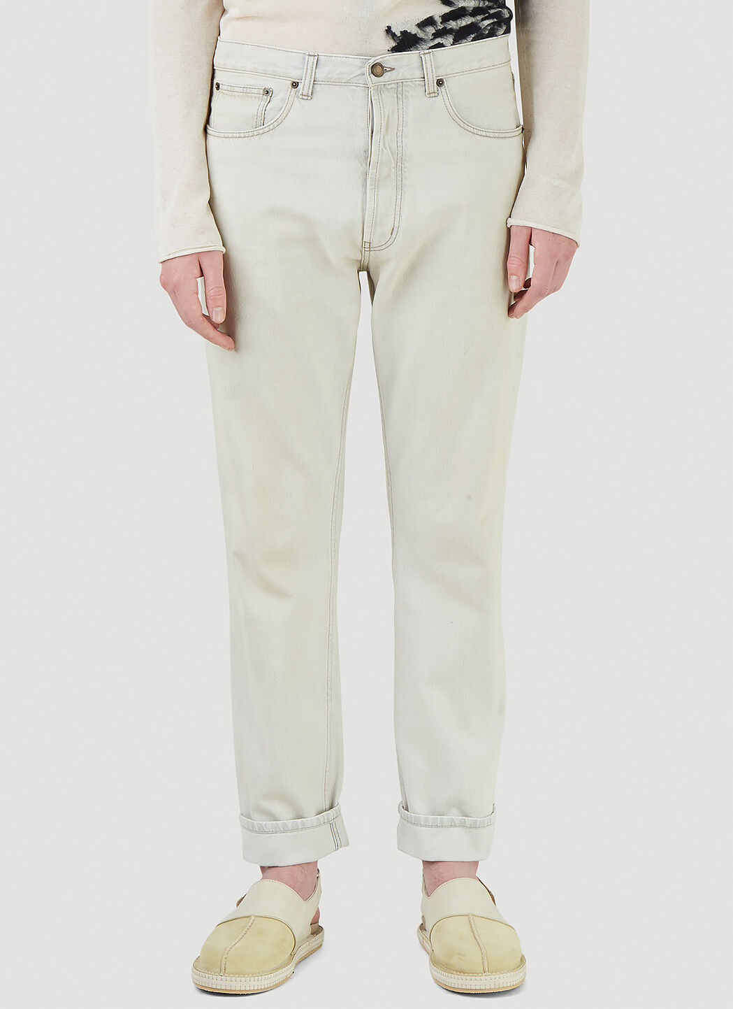 Saint Laurent Grey Straight Leg Jeans LN CC