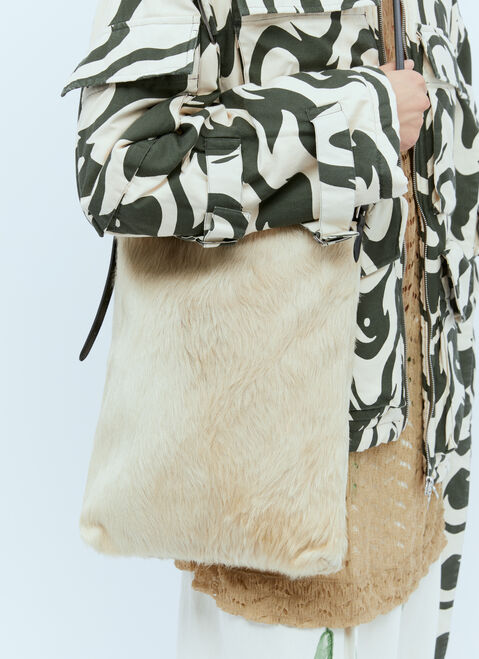 Rains Leather-Trimmed Hair Tote Bag Black rai0354018