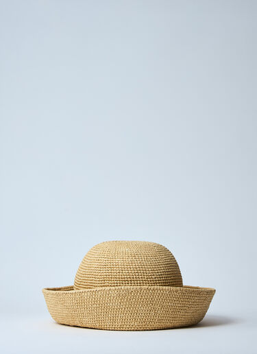 Prada Crochet Bucket Hat Natural pra0260044