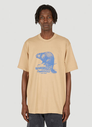 Better Gift Shop Souvenir Beaver T-Shirt Beige bfs0148002