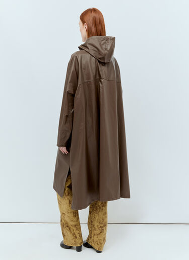 Lemaire Hooded Wax Rain Coat Brown lem0256001