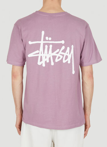 Stüssy 베이직 로고 프린트 T-셔츠 퍼플 sts0350025