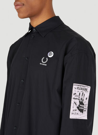 Raf Simons x Fred Perry Patch Detail Oversized Shirt Black rsf0147014