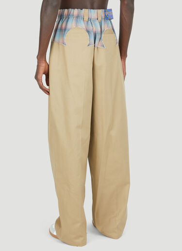 Check Panel Twill Pants Maison Margiela Check Panel Twill Pants Beige mla0153010