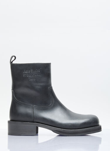 Acne Studios 油蜡皮革靴子 黑色 acn0156038