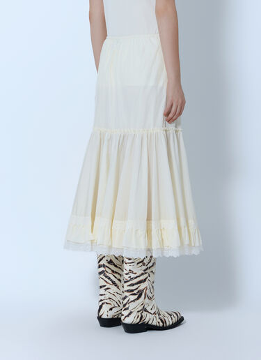 LN-CC® - GANNI: Lace Ruffle Midi Skirt - Cream GANNI Lace Ruffle Midi Skirt Cream gan0266015