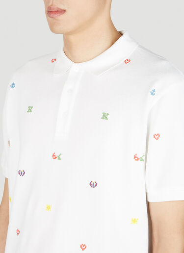 Kenzo Graphic Embroidery Polo Shirt White knz0152004