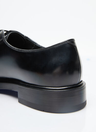 Prada Brushed Leather Lace-Up Shoes Black pra0155020