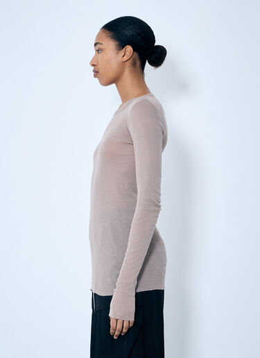 Rick Owens Rib Long Sleeve T-Shirt Beige ric0259003