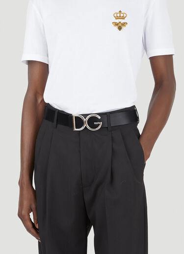Dolce & Gabbana 로고 플라크 벨트 블랙 dol0145021