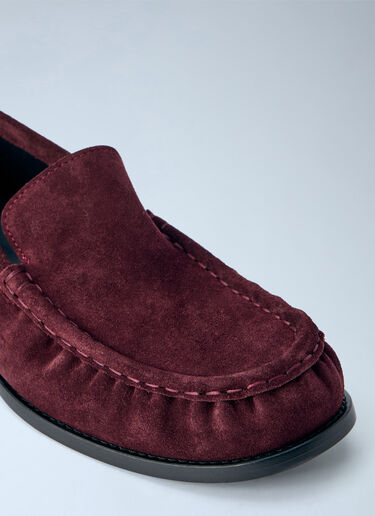 LN-CC® - Dries Van Noten: Suede Finish Loafers - Burgundy Dries Van Noten Suede Finish Loafers Burgundy dvn0265030