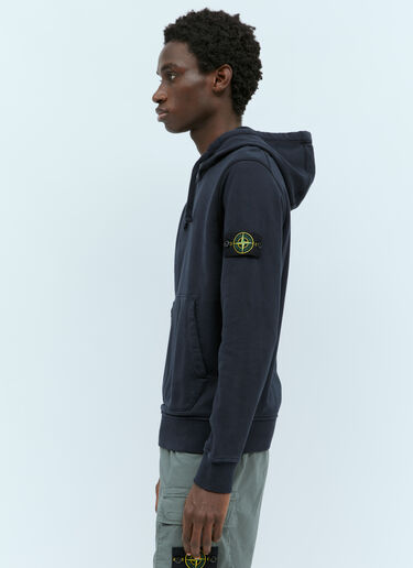 Stone Island Logo Patch Hooded Sweatshirt Navy sto0156062
