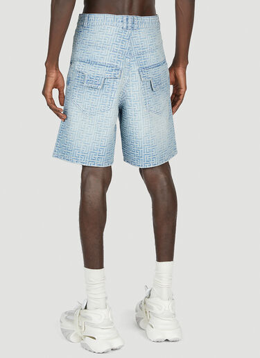 Balmain Monogram Denim Shorts Light Blue bln0152006