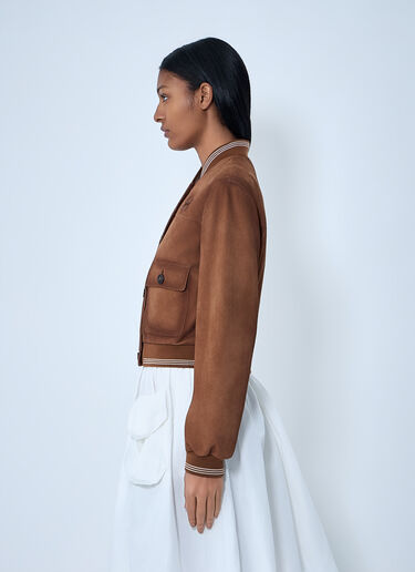 Suede Bomber Jacket Miu Miu Suede Bomber Jacket Brown miu0263004