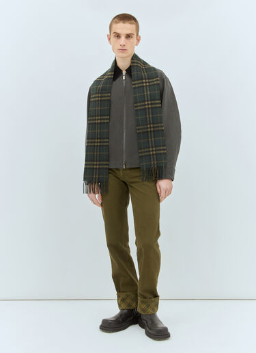 Burberry Narrow Check Cashmere Scarf Grey bur0158016