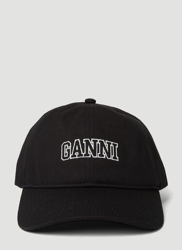 Logo Embroidery Baseball Cap GANNI Logo Embroidery Baseball Cap Black gan0251004