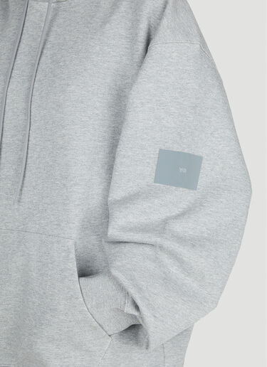 Y-3 Logo Print Hooded Sweatshirt Grey yyy0352024