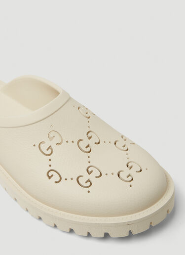 Perforated G Low Clogs Gucci Perforated G Low Clogs White guc0150149